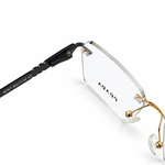 Prada 90767 Gold & Black Rimless Rectangle Prescription Eyeglasses Frame 2