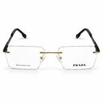 Prada 90767 Gold & Black Rimless Rectangle Prescription Eyeglasses Frame 5