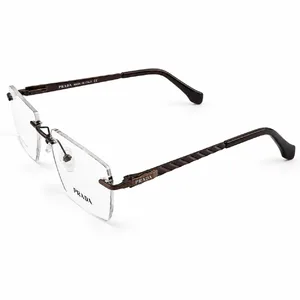 Prada 90778 Brown Rimless Rectangle Prescription Eyeglasses Frame 5