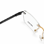 Prada 90778 Gold & Black Rimless Rectangle Prescription Eyeglasses Frame 2