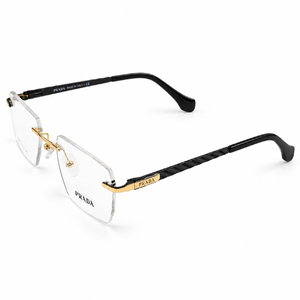 Prada 90778 Gold & Black Rimless Rectangle Prescription Eyeglasses Frame 4