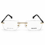 Prada 90778 Gold & Black Rimless Rectangle Prescription Eyeglasses Frame 5