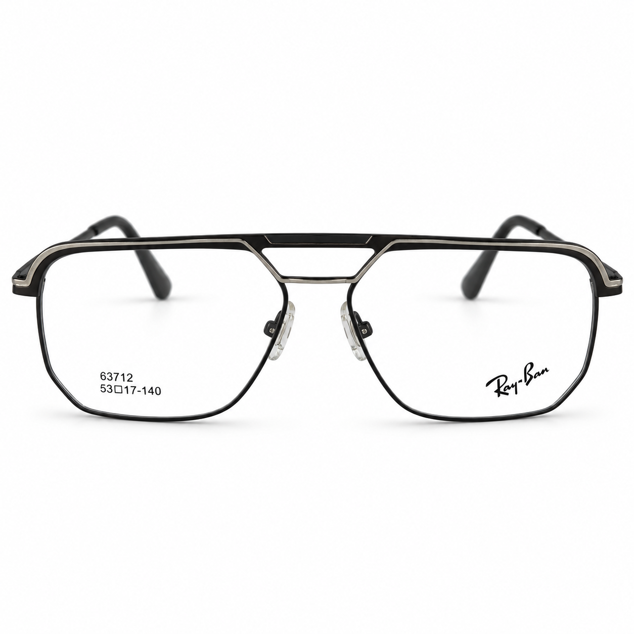 Ray Ban 63712 Silver & Gunmetal Navigator Prescription Eyeglasses Frame 3 Ray Ban 63712 Silver & Gunmetal Navigator Prescription Eyeglasses Frame 3