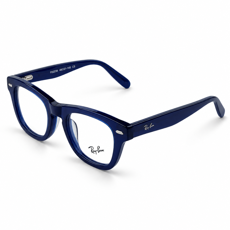 Ray Ban Fd2239 C5 Blue 100% Acetate Wayfarer Prescription Eyeglasses Frame 4