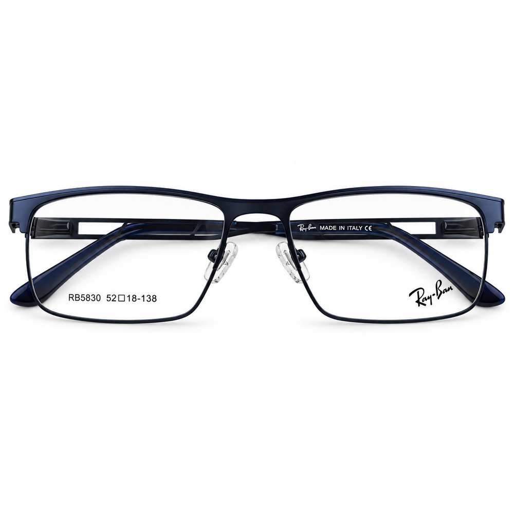 Ray Ban Rb5830 Blue Rectangle Prescription Eyeglasses Frame 1