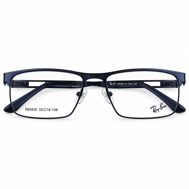 Ray Ban Rb5830 Blue Rectangle Prescription Eyeglasses Frame 1