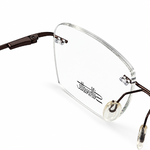 Silhouette 6704 Brown Rimless Rectangle Prescription Eyeglasses Frame 2