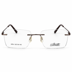 Silhouette 6704 Brown Rimless Rectangle Prescription Eyeglasses Frame 5