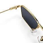 Classic Rectangular Slim Golden Sunglasses (3)