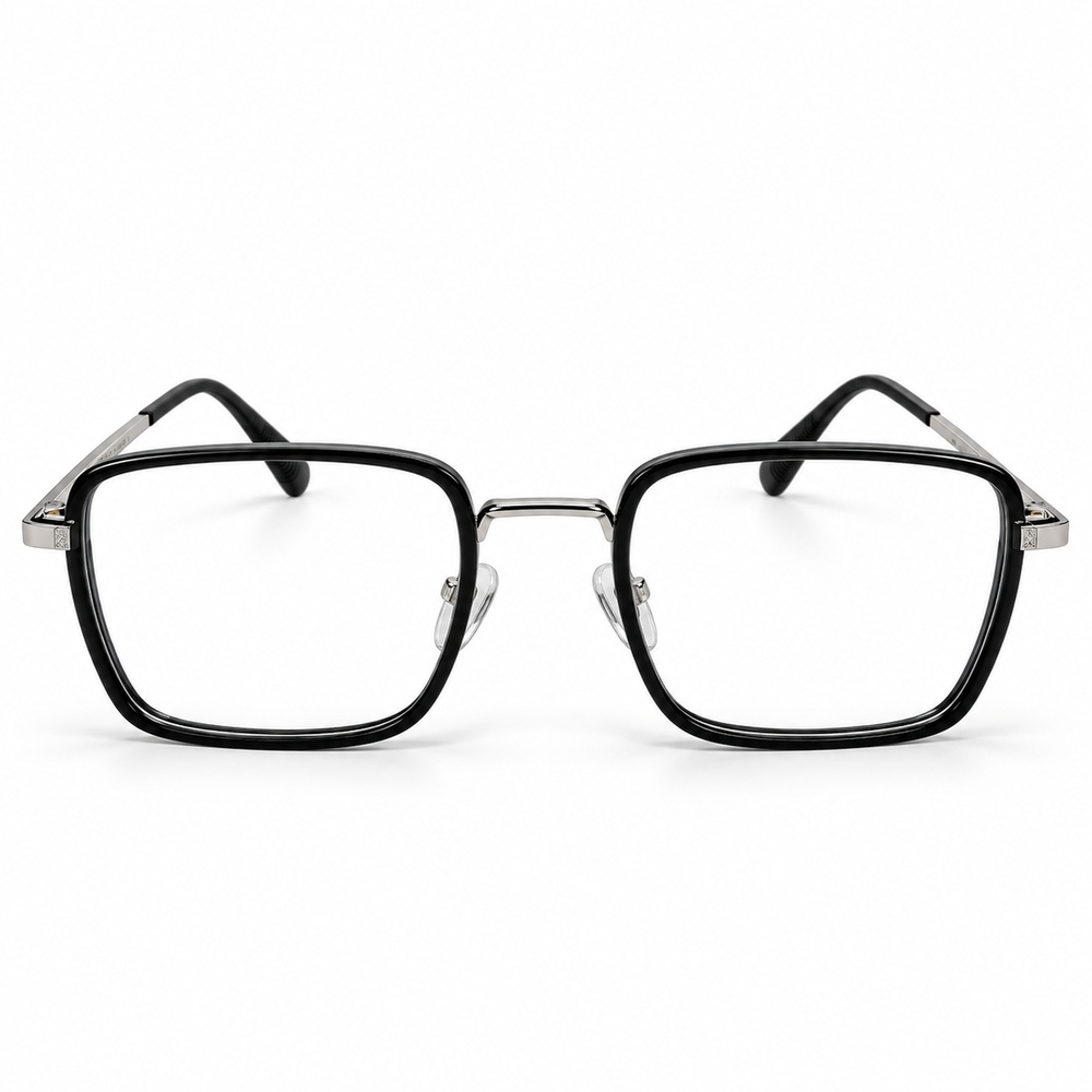 Classic Silver Full Rim Square Eyeglasses (5)