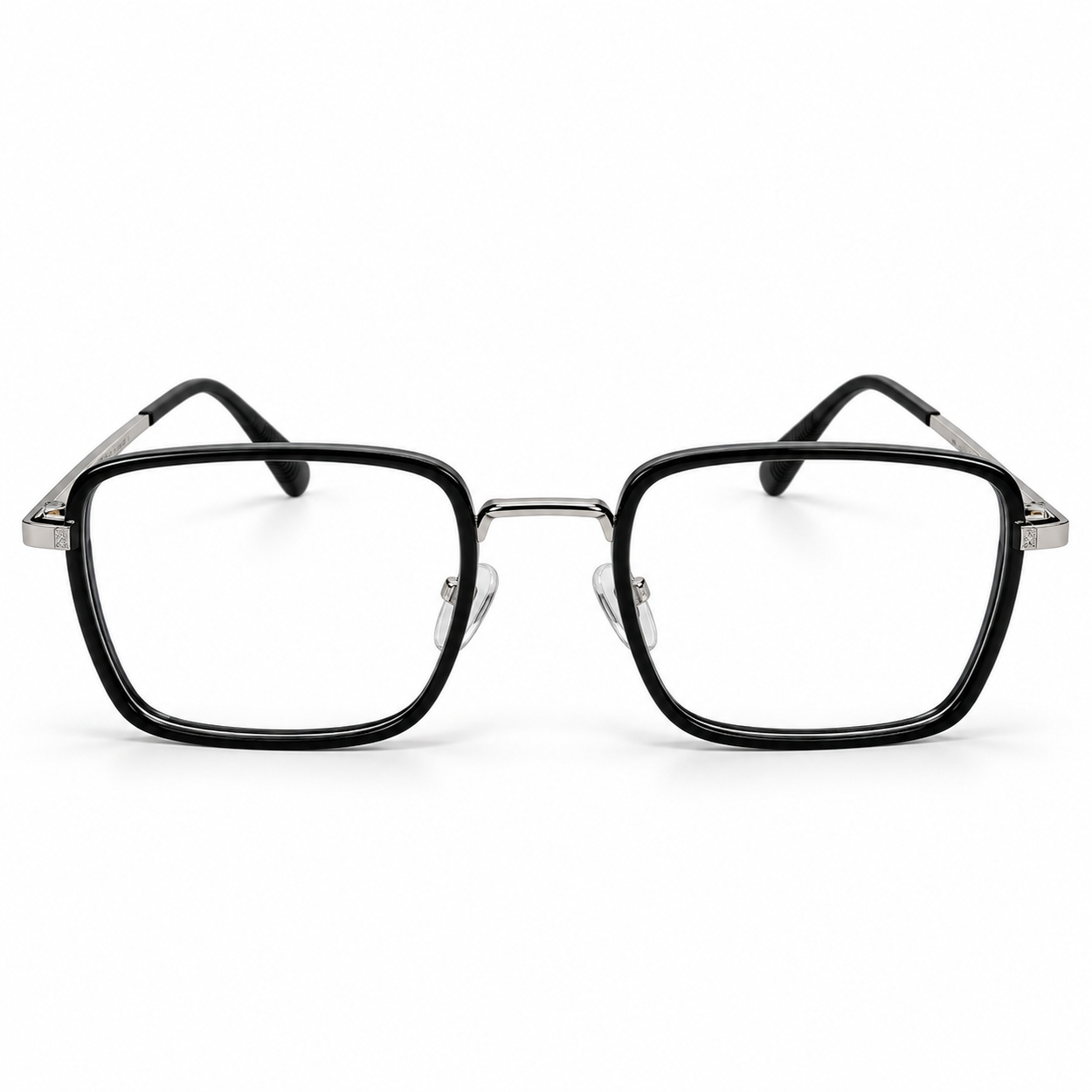 Classic Silver Full Rim Square Eyeglasses (5) Classic Silver Full Rim Square Eyeglasses (5)