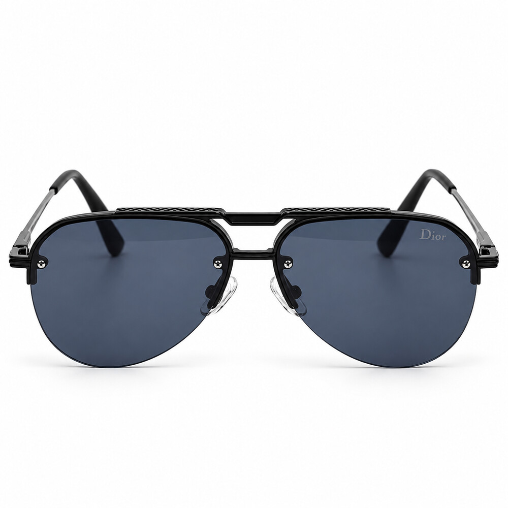 Double Bridge Dior Aviator Geometirc Black Sunglasses (1)