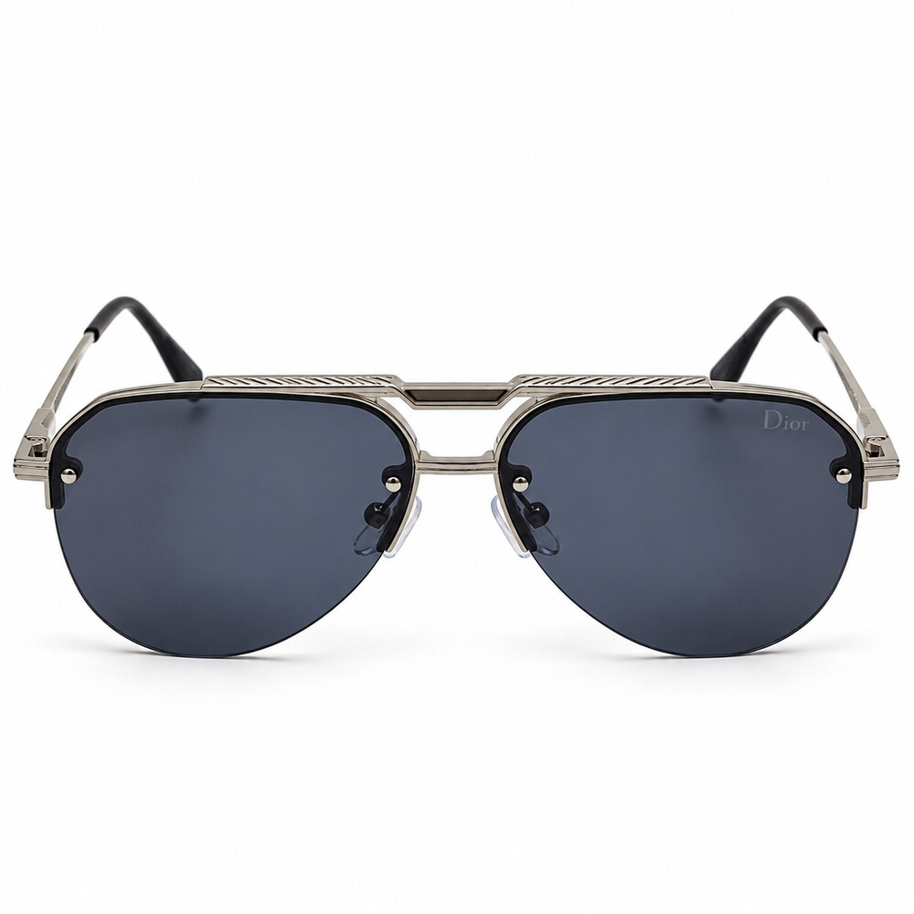 Double Bridge Dior Aviator Geometric Silver Sunglasses (1)