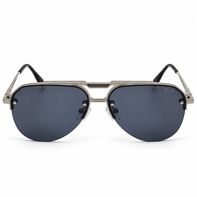 Double Bridge Dior Aviator Geometric Silver Sunglasses (1)