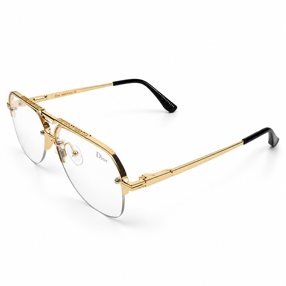 Double Bridge Dior Geometric Golden Eyeglasses (2)