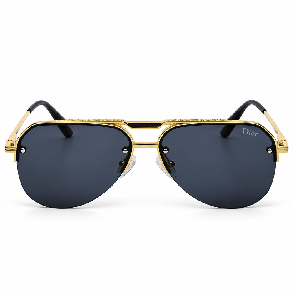 Double Bridge Dior Geometric Golden Sunglasses (5)