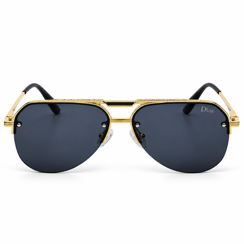 Double Bridge Dior Geometric Golden Sunglasses (5)